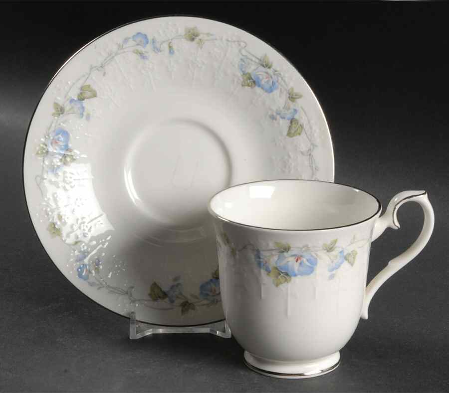 Morning Flower Footed Cup & Saucer Set by Royal Albert-1