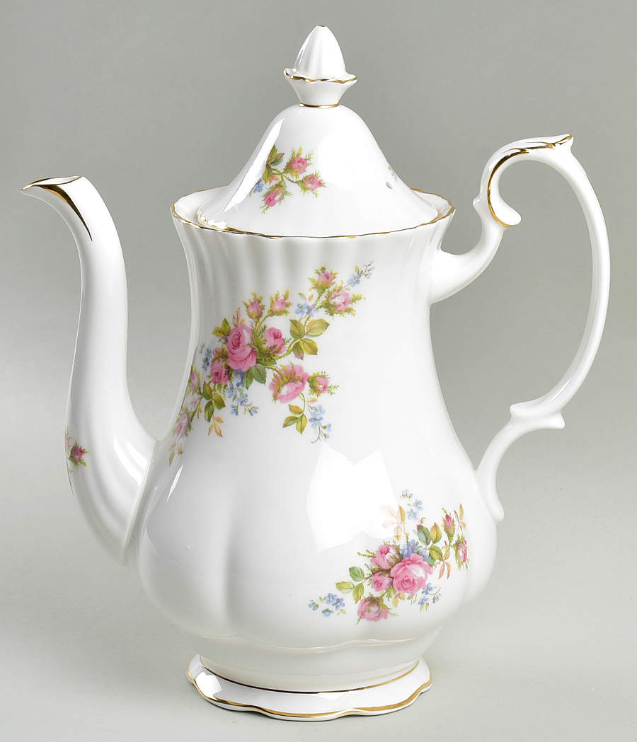 Moss Rose (Montrose Shape) Coffee Pot & Lid by Royal Albert-1