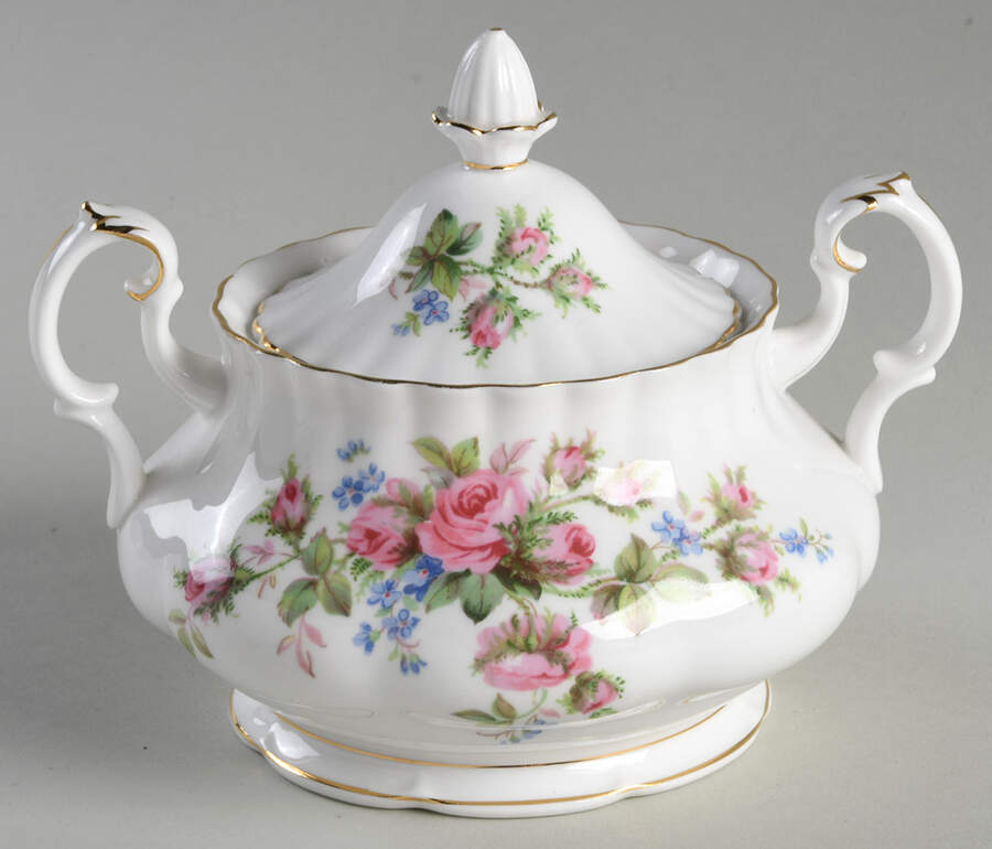 Moss Rose (Montrose Shape) Sugar Bowl & Lid by Royal Albert-1