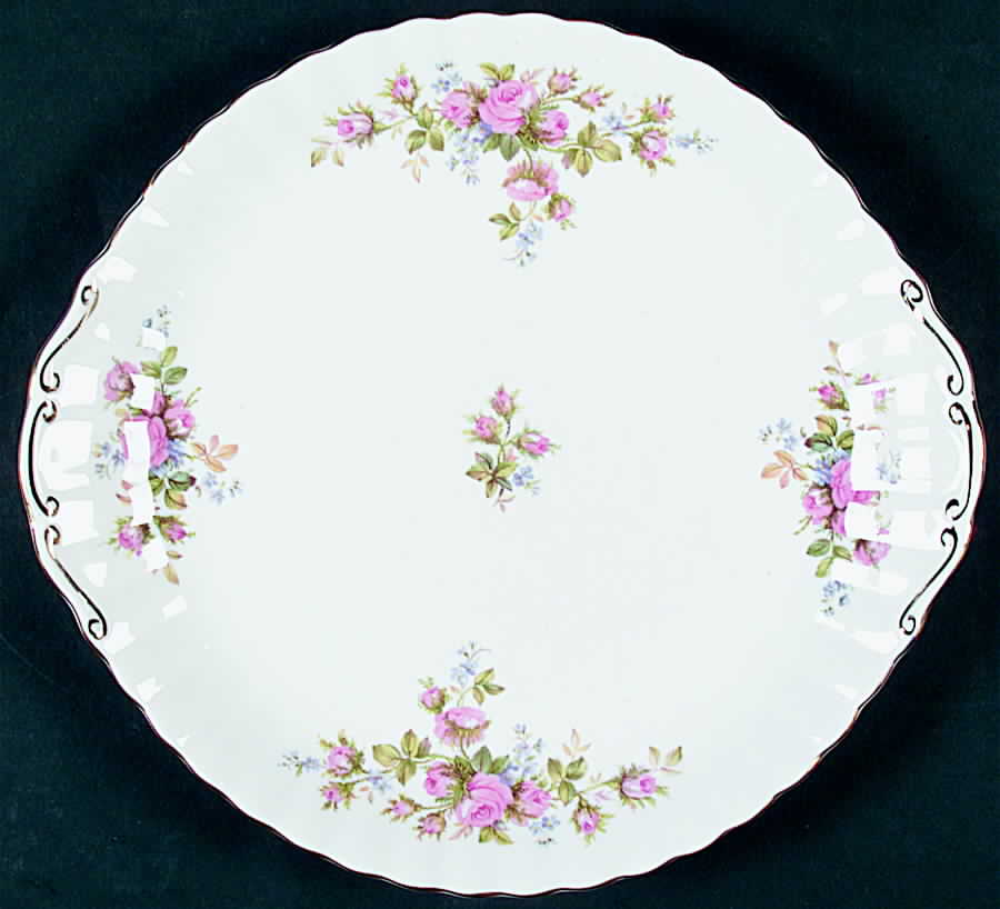 Moss Rose (Montrose Shape) Handled Cake Plate by Royal Albert-1