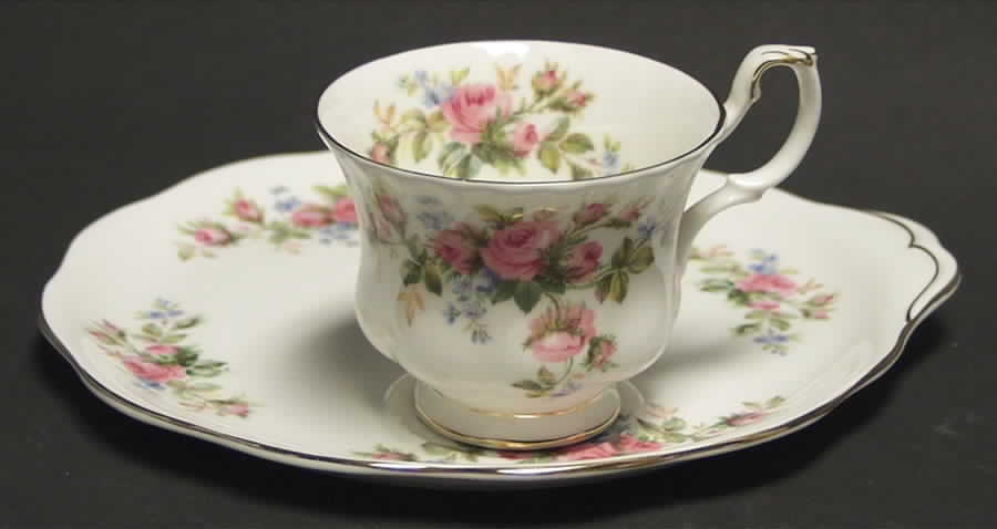 Moss Rose (Montrose Shape) Snack Plate & Cup Set by Royal Albert-1