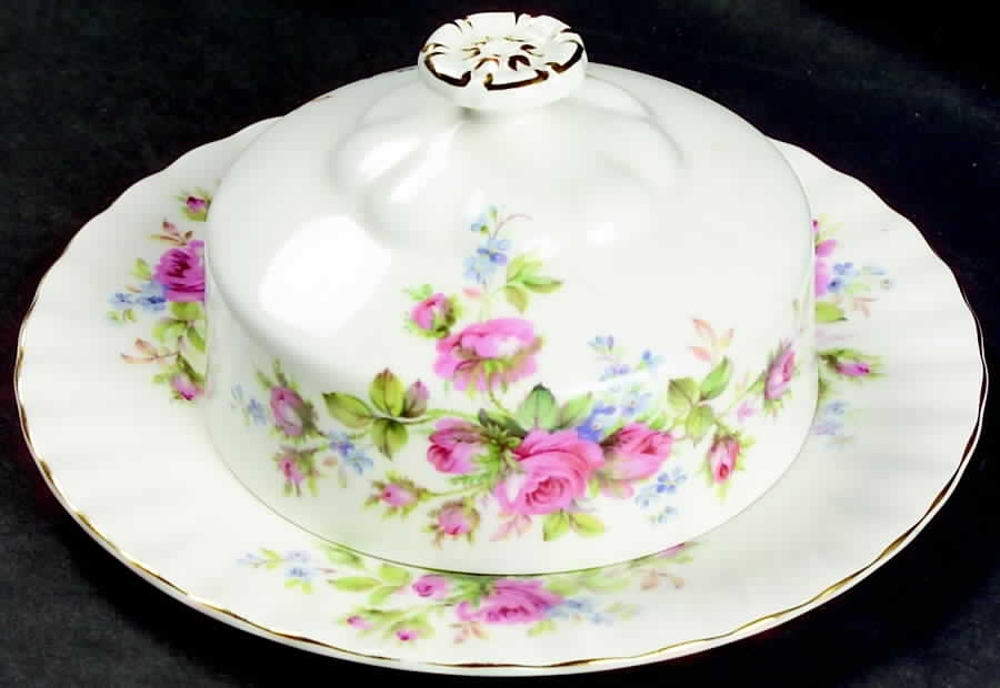Moss Rose (Montrose Shape) Round Covered Butter by Royal Albert-1