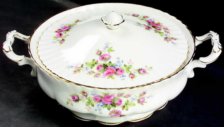 Moss Rose (Montrose Shape) Round Covered Vegetable by Royal Albert-1