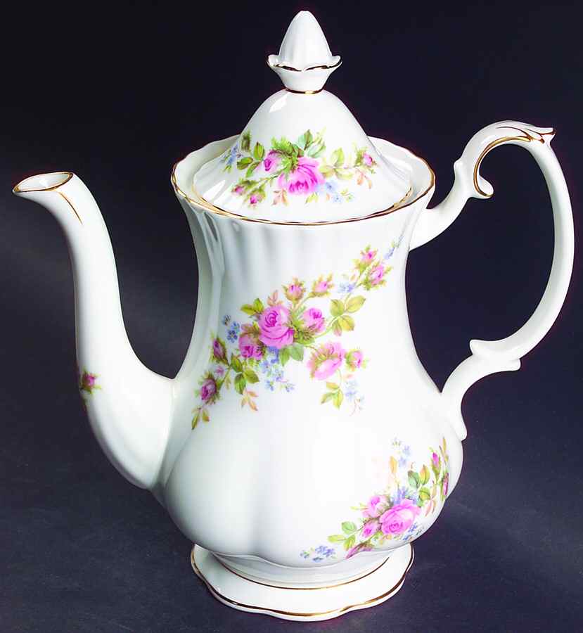 Moss Rose (Montrose Shape) Small Coffee Pot & Lid by Royal Albert-1