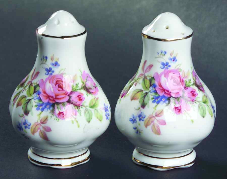 Moss Rose (Montrose Shape) Salt & Pepper Set by Royal Albert-1