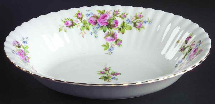 Moss Rose (Montrose Shape) 9" Oval Vegetable Bowl by Royal Albert-1