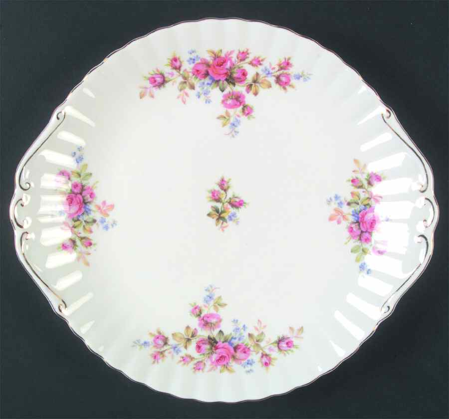Moss Rose (Montrose Shape) Handled Cake Plate by Royal Albert-1