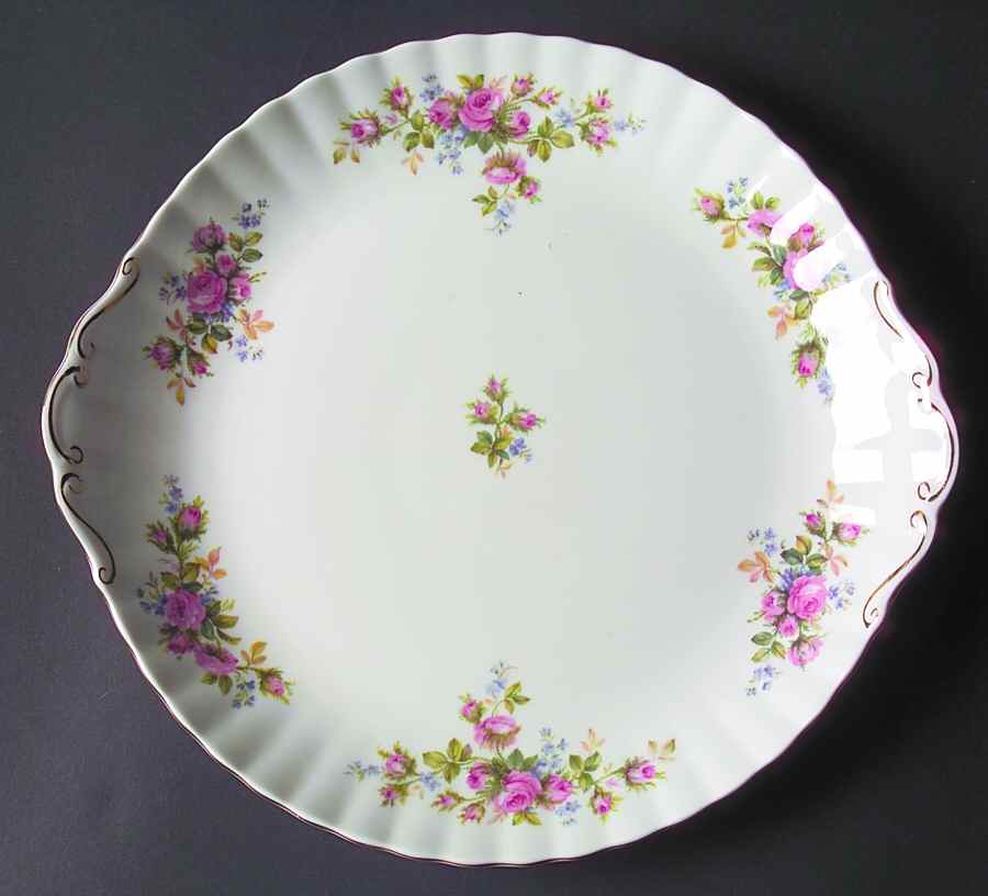 Moss Rose (Montrose Shape) Handled Cake Plate by Royal Albert-1