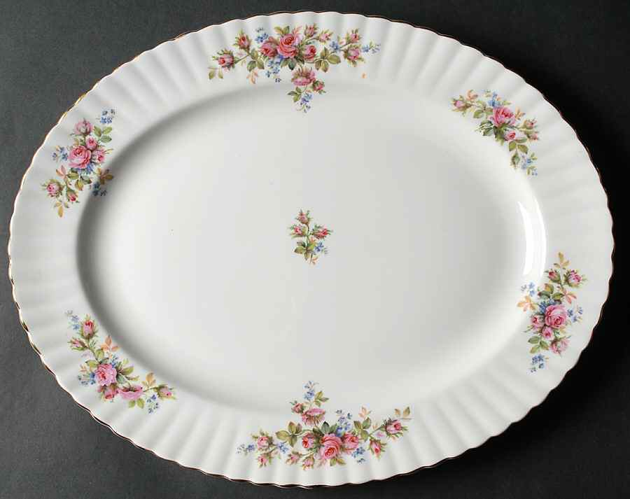 Moss Rose (Montrose Shape) 16" Oval Serving Platter by Royal Albert-1