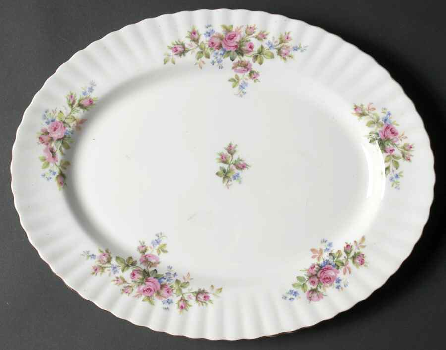 Moss Rose (Montrose Shape) 13" Oval Serving Platter by Royal Albert-1