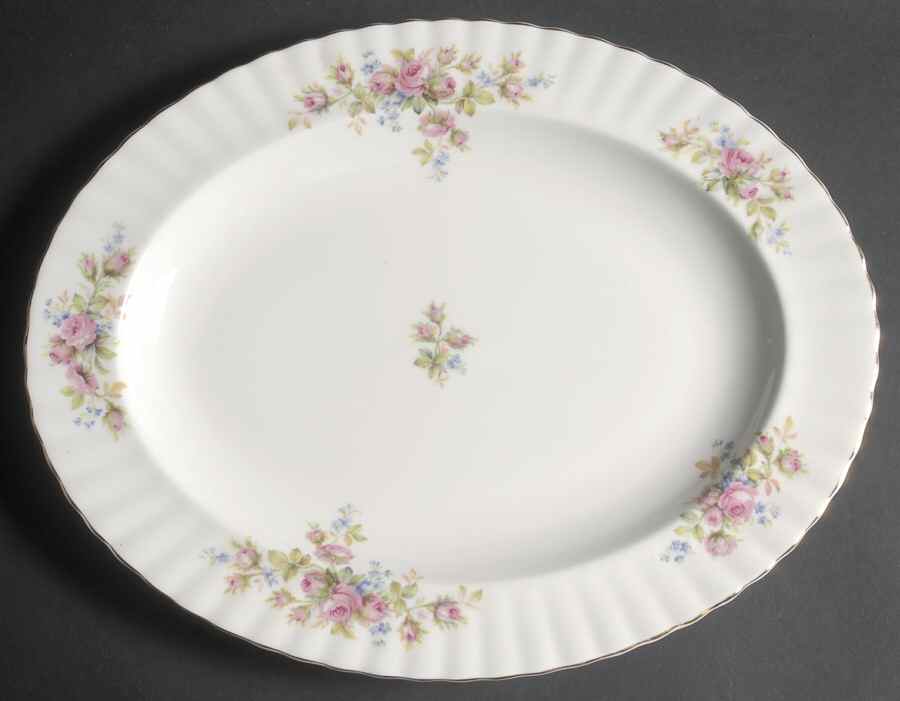 Moss Rose (Montrose Shape) 13" Oval Serving Platter by Royal Albert-1