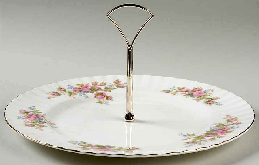 Moss Rose (Montrose Shape) Round Serving Plate with Handle (DP) by Royal Albert-1