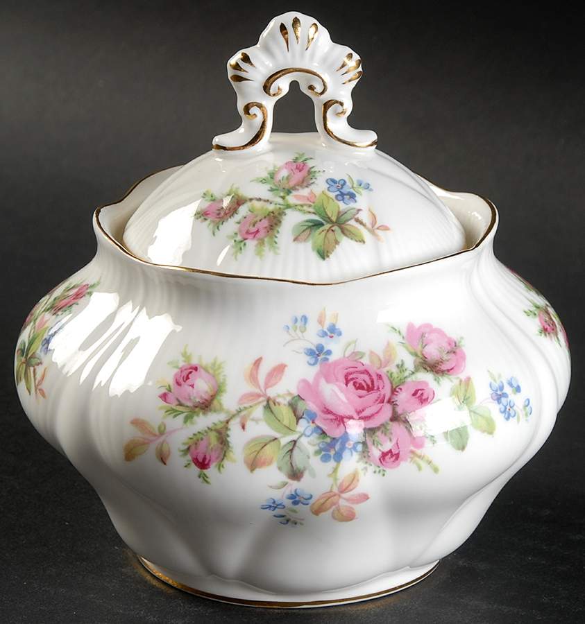 Moss Rose (Montrose Shape) Sugar Bowl & Lid by Royal Albert-1