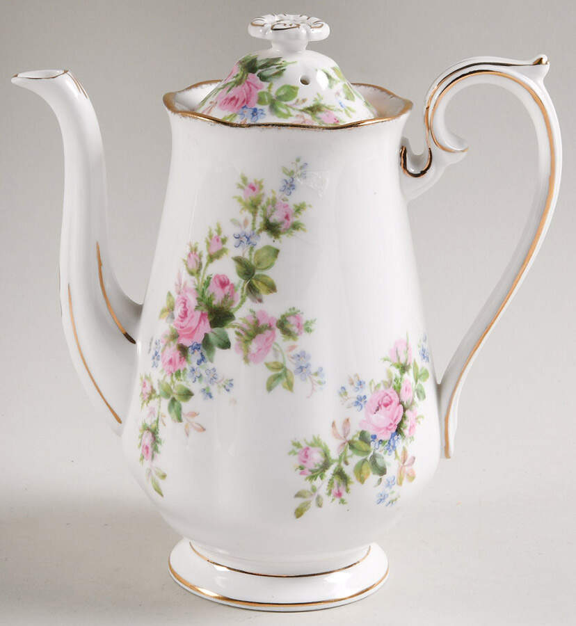 Moss Rose (Hampton, Older) Mini Coffee Pot & Lid by Royal Albert-1