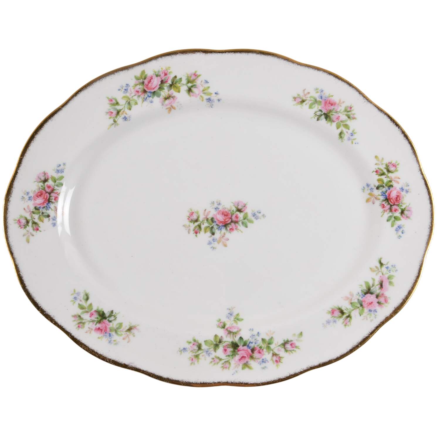 Moss Rose (Hampton, Older) 15" Oval Serving Platter by Royal Albert-1