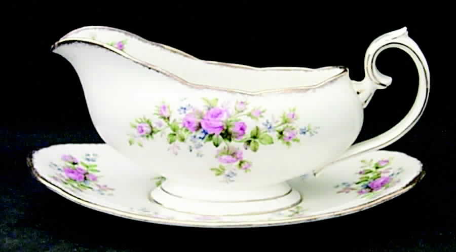 Moss Rose (Hampton, Older) Gravy Boat & Underplate by Royal Albert-1