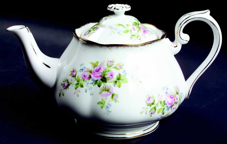 Moss Rose (Hampton, Older) Teapot & Lid by Royal Albert-1