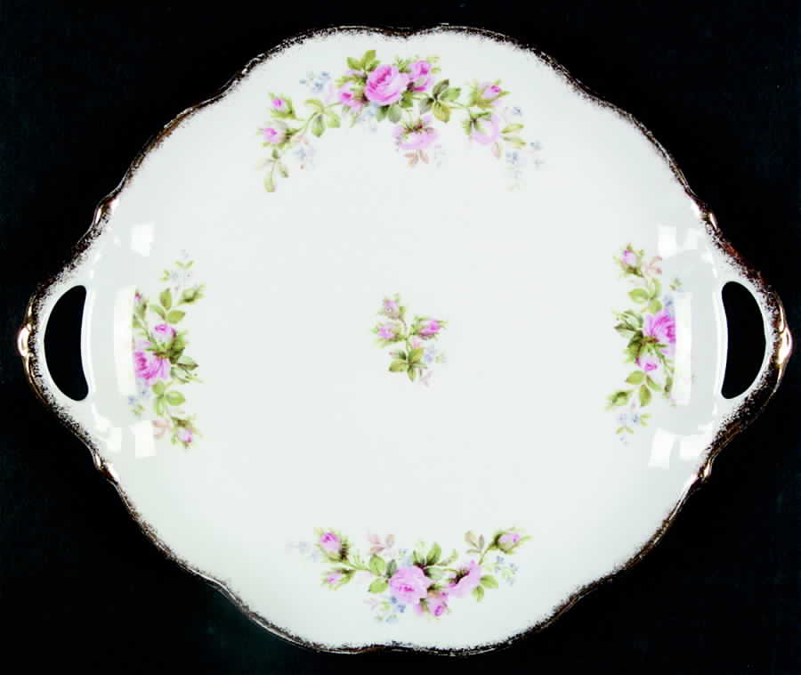 Moss Rose (Hampton, Older) Handled Cake Plate by Royal Albert-1