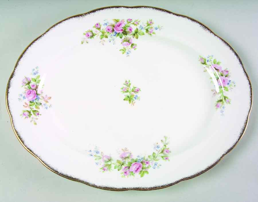 Moss Rose (Hampton, Older) 12" Oval Serving Platter by Royal Albert-1