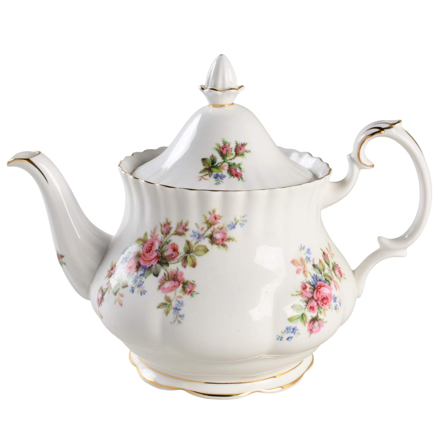 Moss Rose (Hampton, New) Teapot & Lid by Royal Albert-1