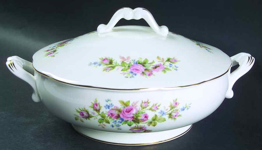 Moss Rose (Hampton, New) Round Covered Vegetable by Royal Albert-1