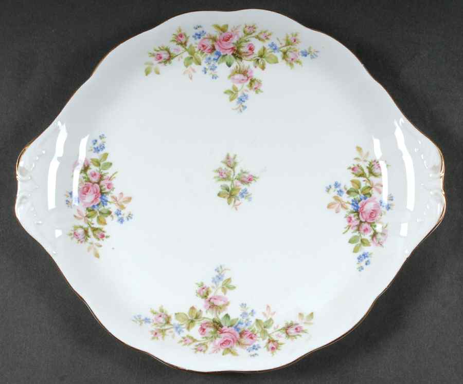 Moss Rose (Hampton, New) Handled Cake Plate by Royal Albert-1