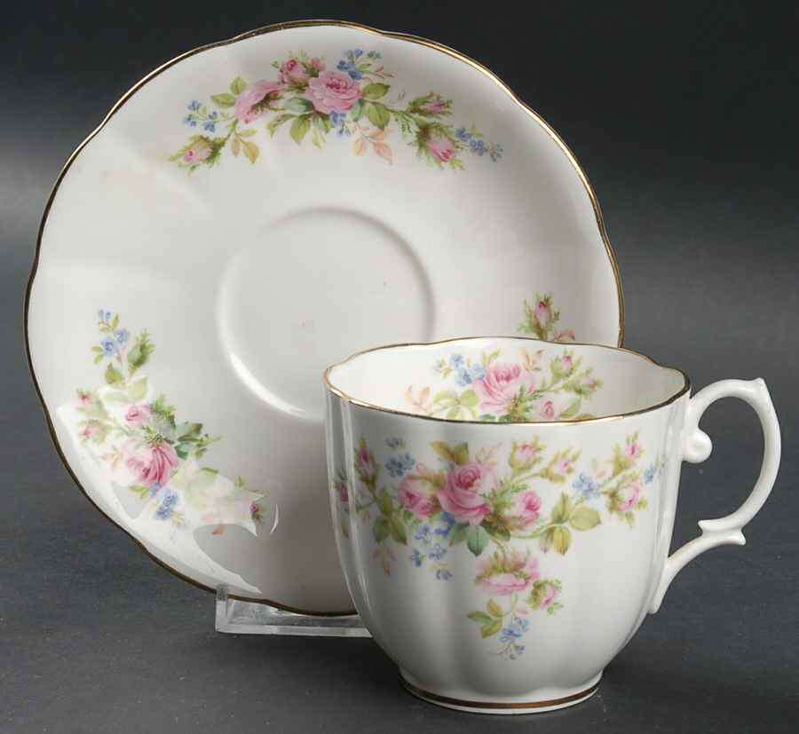 Moss Rose (Hampton, New) Breakfast Cup & Saucer Set by Royal Albert-1