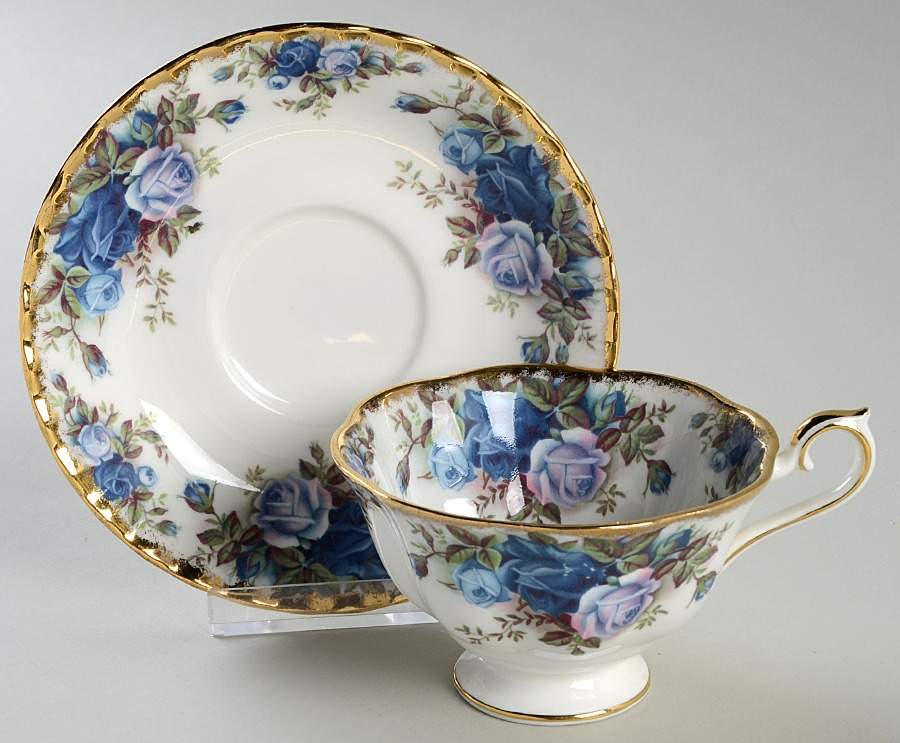 Moonlight Rose Footed Cup & Saucer Set by Royal Albert-1