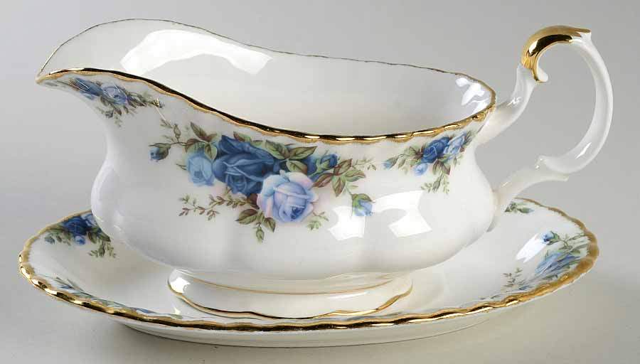 Moonlight Rose Gravy Boat & Underplate by Royal Albert-1