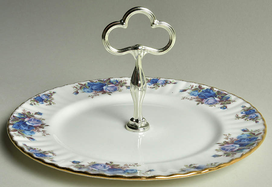 Moonlight Rose Round Serving Plate with Handle (DP) by Royal Albert-1