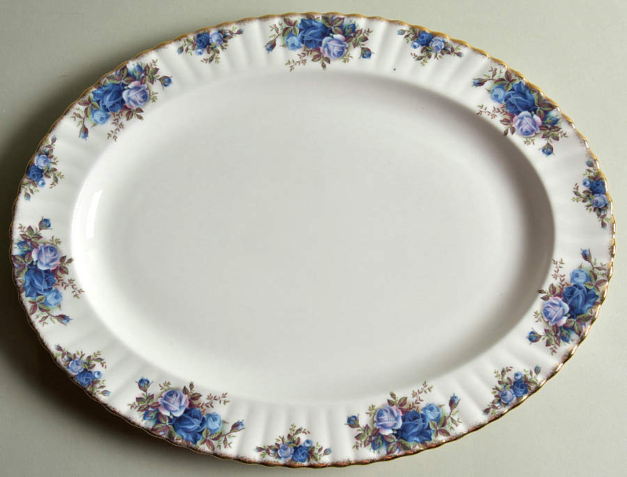 Moonlight Rose 16" Oval Serving Platter by Royal Albert-1