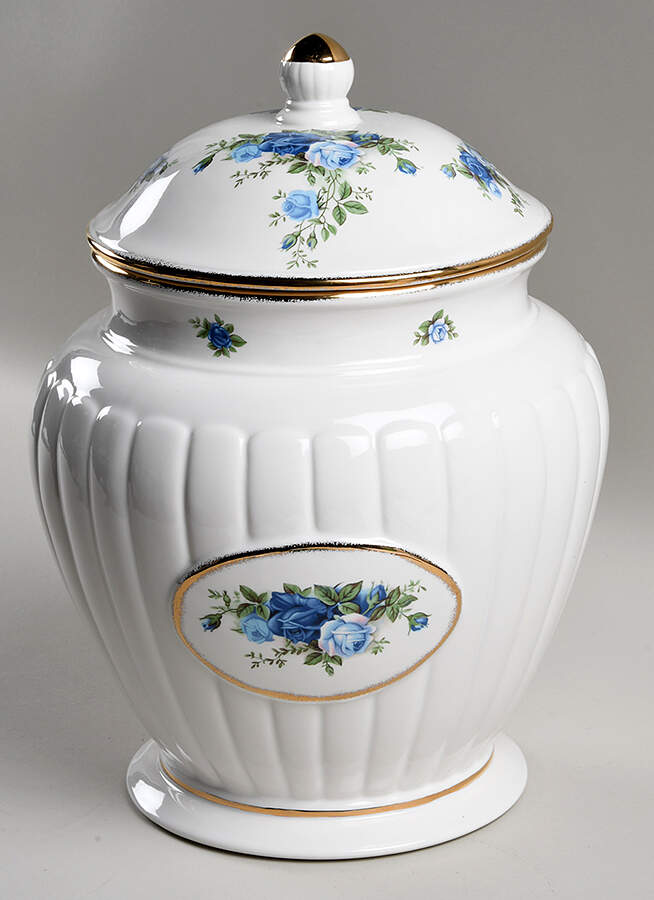 Moonlight Rose Cookie Jar & Lid by Royal Albert-1