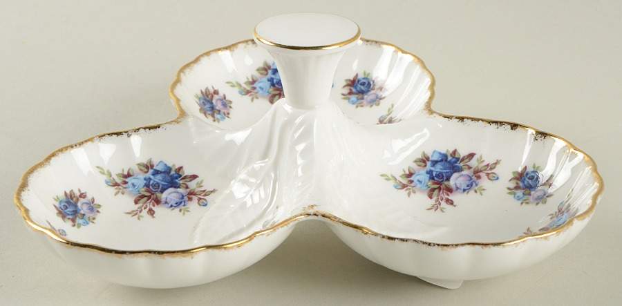 Moonlight Rose 3 Part Condiment Server W/Center Handle by Royal Albert-1