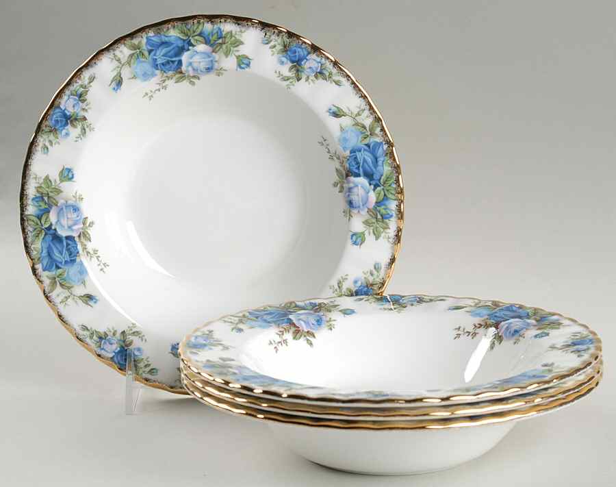 Moonlight Rose Rim Soup Bowl - Set of 4 by Royal Albert-1