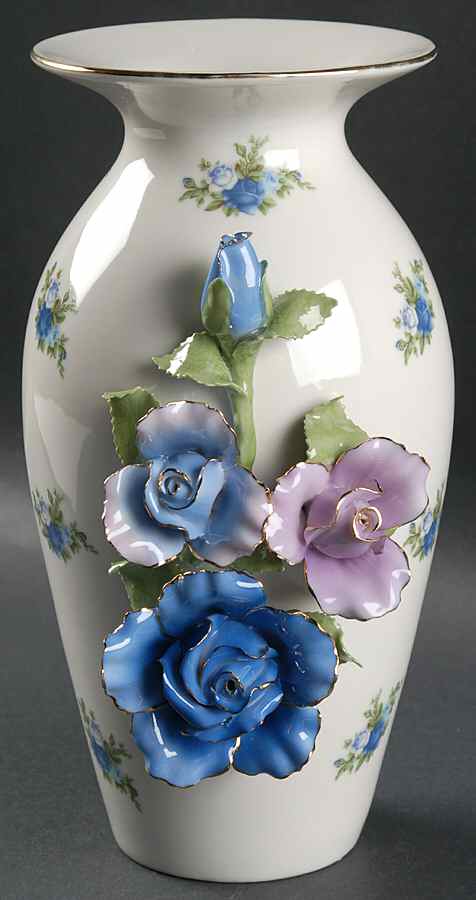 Moonlight Rose 9" Sculptured Vase by Royal Albert-1