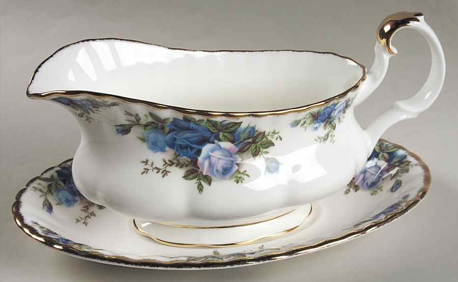Moonlight Rose Gravy Boat & Underplate by Royal Albert-1