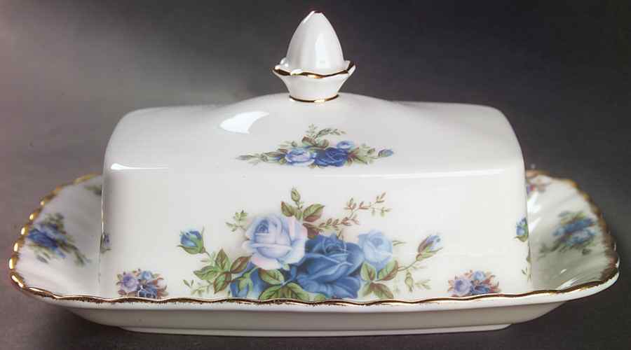 Moonlight Rose Rectangular Covered Butter by Royal Albert-1
