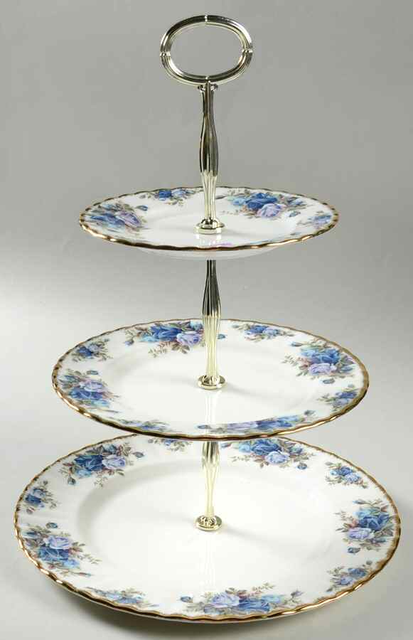Moonlight Rose 3-Tiered Serving Tray (DP, SP, BB) by Royal Albert-1