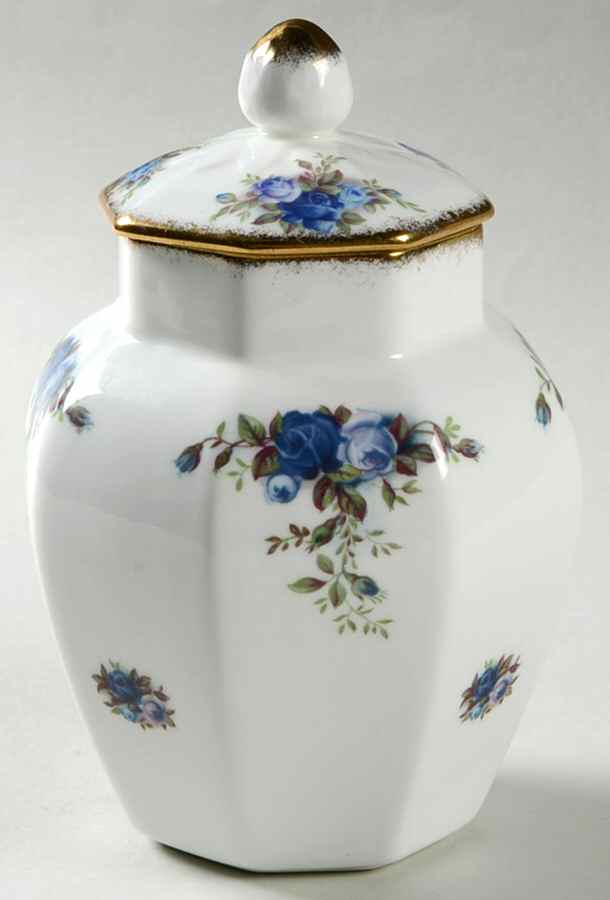 Moonlight Rose Hexagonal Vase with Lid by Royal Albert-1