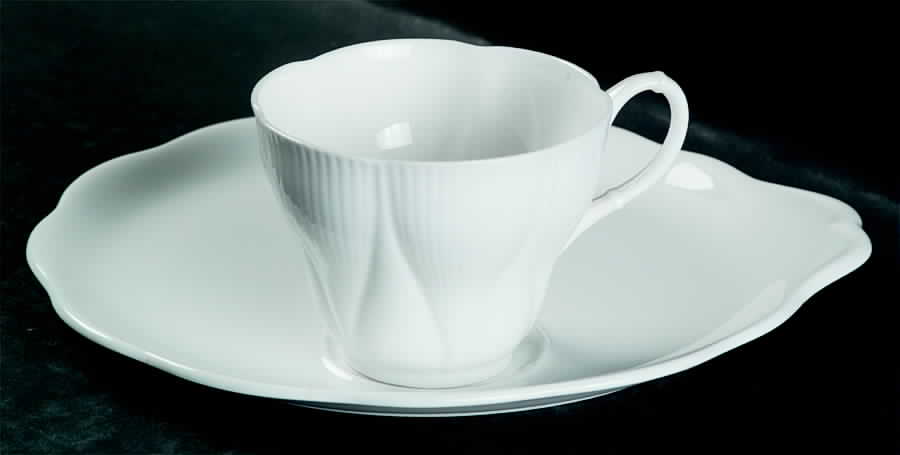 Morning Star (All White) Snack Plate & Cup Set by Royal Albert-1