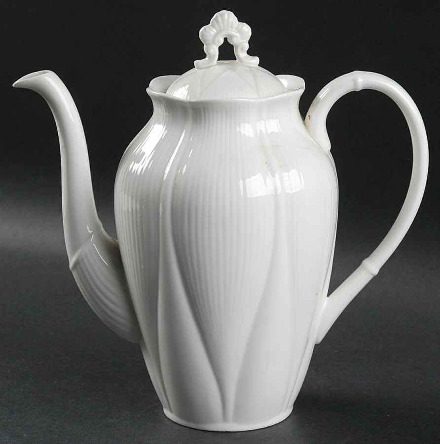 Morning Star (All White) Mini Coffee Pot & Lid by Royal Albert-1