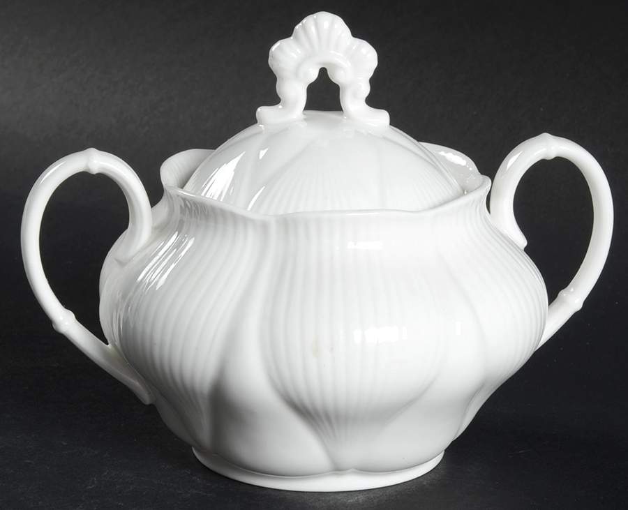 Morning Star (All White) Sugar Bowl & Lid by Royal Albert-1