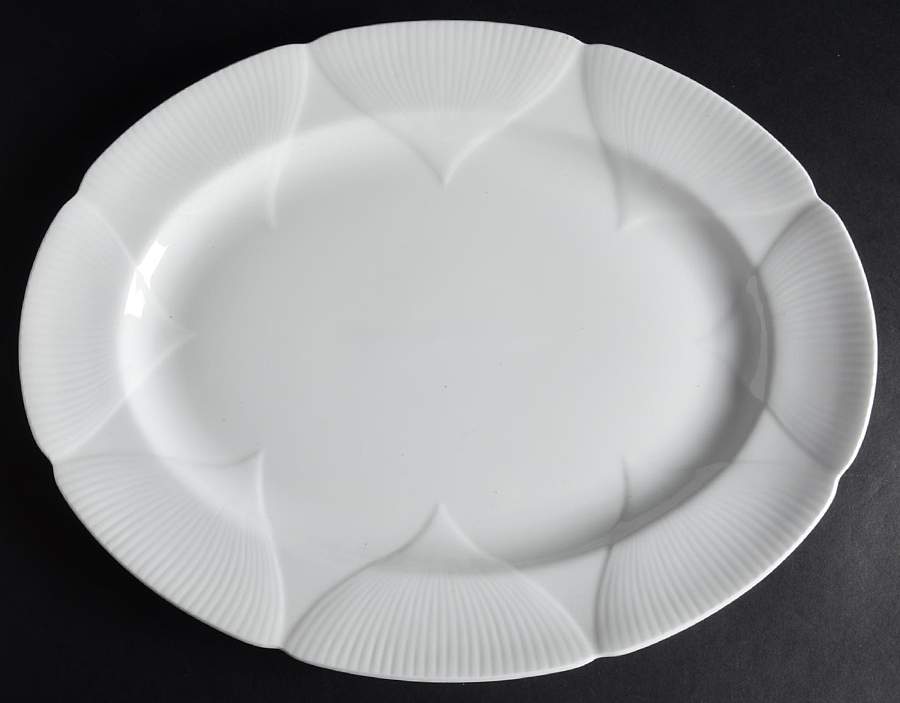 Morning Star (All White) 15" Oval Serving Platter by Royal Albert-1