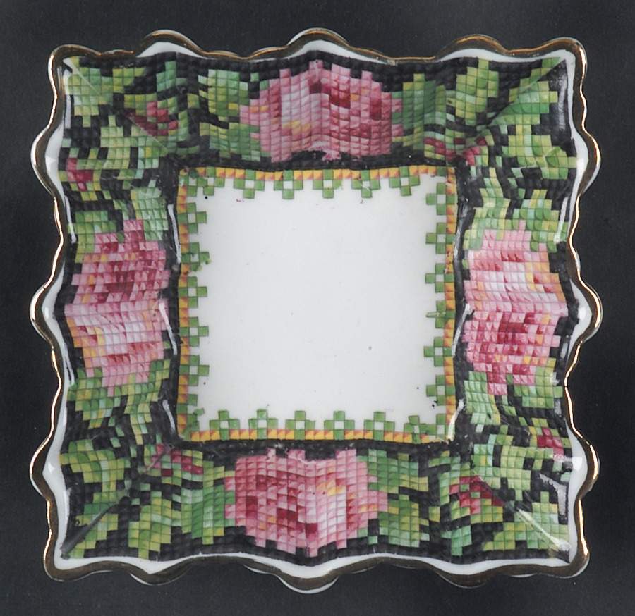 Needle Point Small Square Sweet Meat Dish by Royal Albert-1