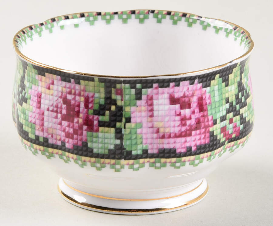 Needle Point Mini Open Sugar Bowl by Royal Albert-1