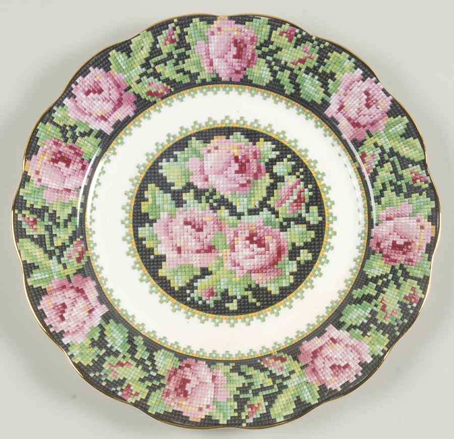 Needle Point Salad Plate by Royal Albert-1