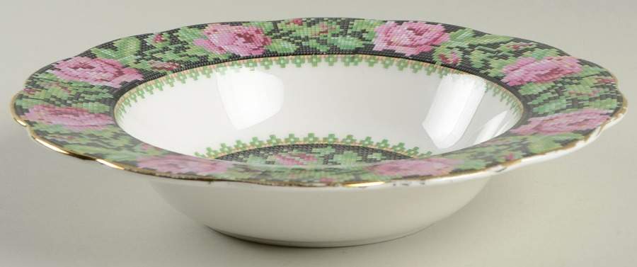 Needle Point Rim Soup Bowl by Royal Albert-1
