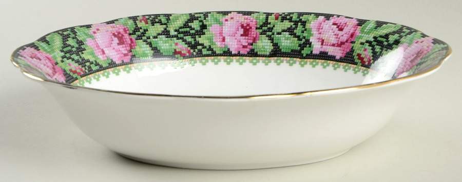 Needle Point 9" Oval Vegetable Bowl by Royal Albert-1
