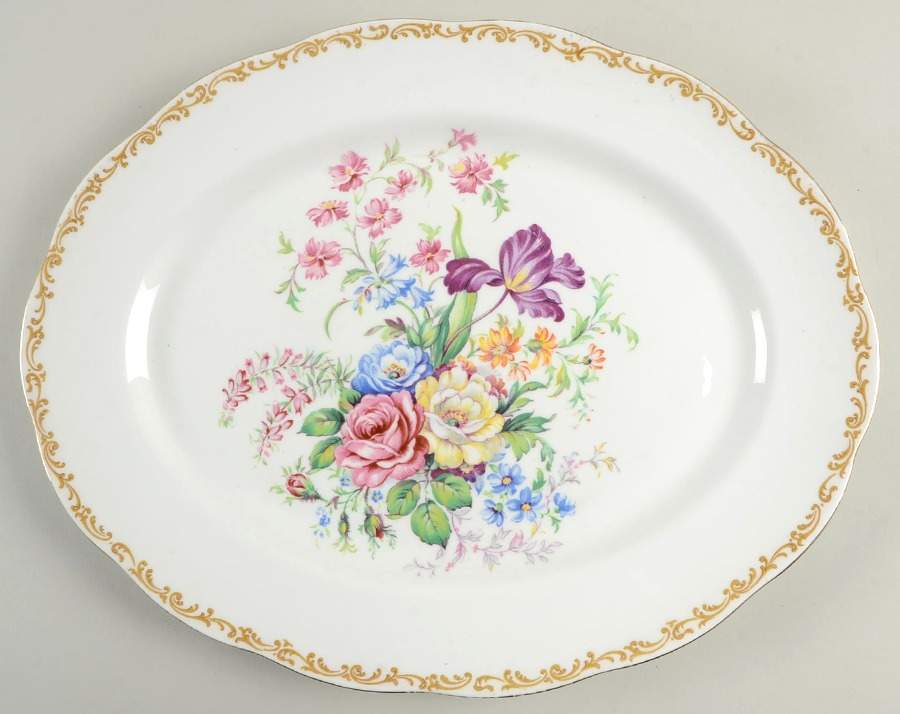 Nosegay 14" Oval Serving Platter by Royal Albert-1