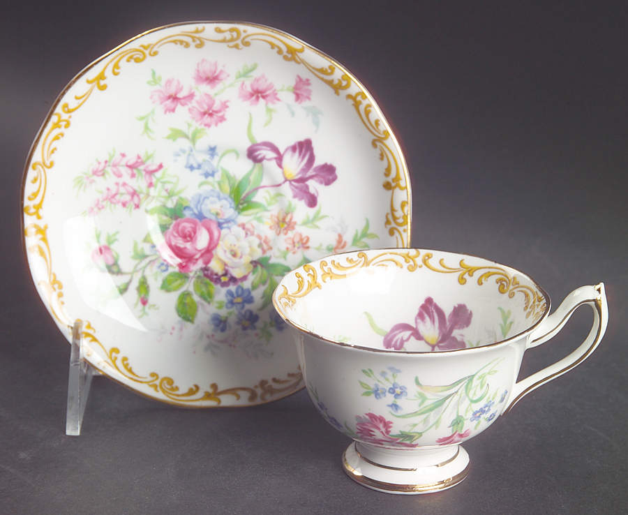 Nosegay Footed Demitasse Cup & Saucer Set by Royal Albert-1